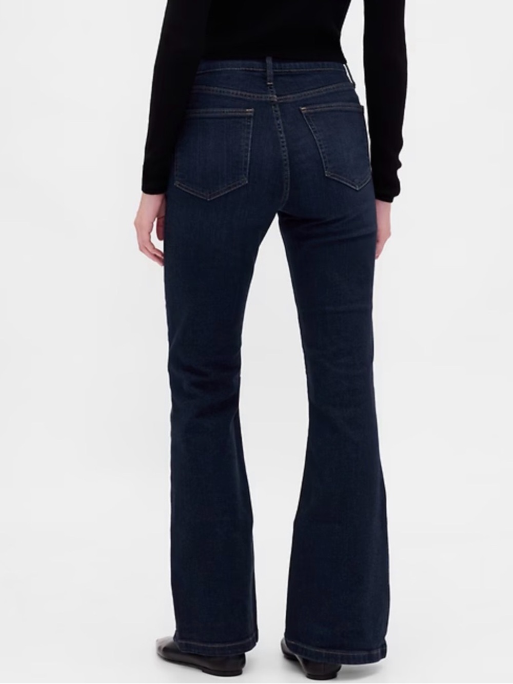 NWT Gap High Rise '70s Flare Jeans Dark Wash Size 6 Tall - Very tall 36” inseam! - Picture 4 of 6
